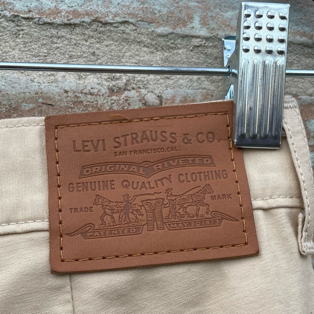 Levi’s High Loose Pants Pleated Khaki Chino Beige Tan Canvas Trousers Wide Leg - Picture 15 of 16